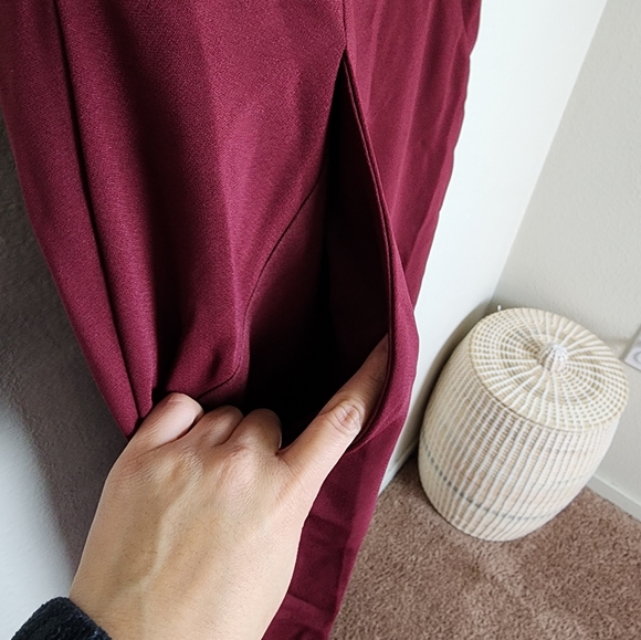 Dessy Collection Draped Backless Crepe Dress With Pockets Womens 12 NWT - Picture 4 of 14